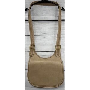 Vintage Coach Leatherwear Saddle Bag Tan Leather‎ Crossbody Shoulder Bag